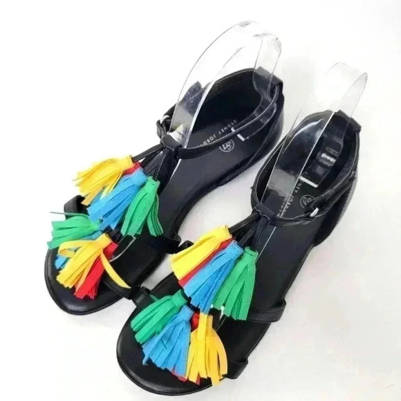 Sydney Jordyn Shoes - Rainbow Tassle Sandals │ 5